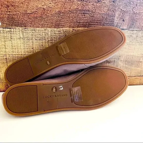 NWT Lucky Brand Aleikka Oxford Flats Titanium