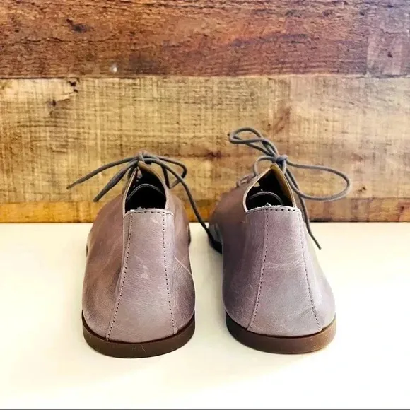 NWT Lucky Brand Aleikka Oxford Flats Titanium