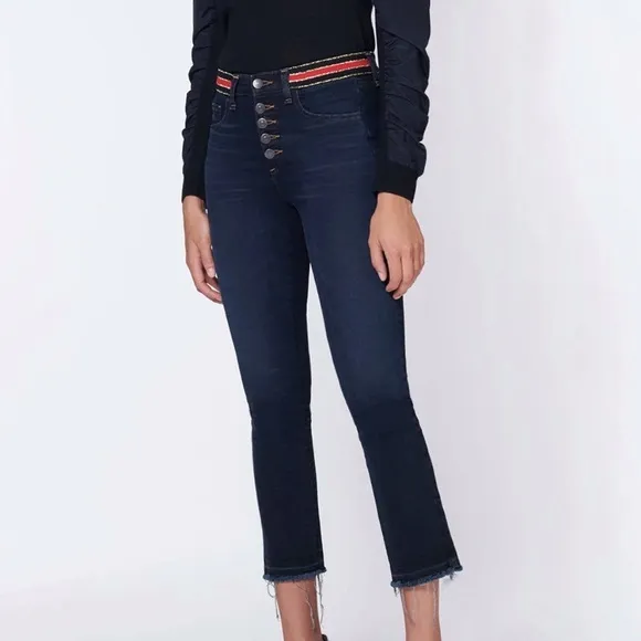 Nwt:Veronica Beard Jeans Carolyn 10” Baby Boot Crop Jeans