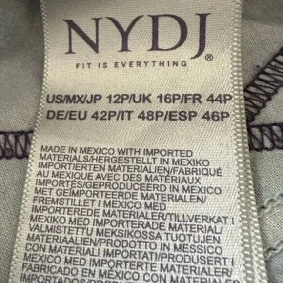 NYDJ Alina Skinny Ankle Jeans Dark Wash Size 12P