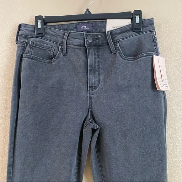 NYDJ Size 6 Alina Legging Jeans in Flosom Black Gray Wash NEW