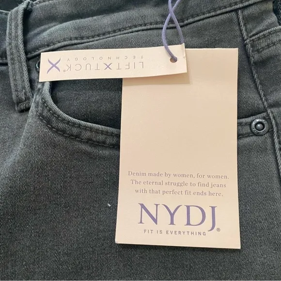 NYDJ Size 6 Alina Legging Jeans in Flosom Black Gray Wash NEW
