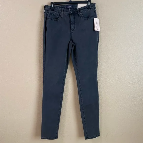 NYDJ Size 6 Alina Legging Jeans in Flosom Black Gray Wash NEW