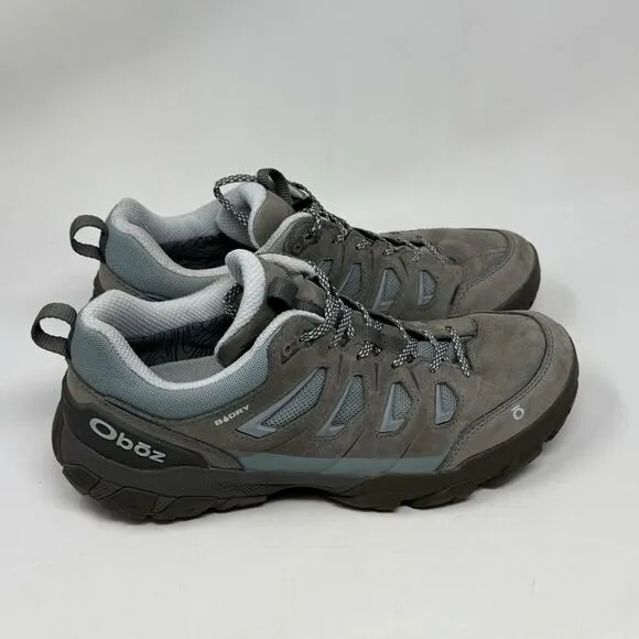 Oboz Sawtooth X Low Trail Hiking Shoes Womens 10 Gray Suede Mesh Sneakers