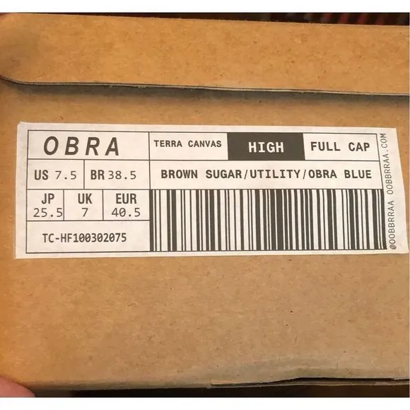 OBRA - NWT - M Sz 7.5 (40.5) &quot;Utility Artistry&quot; Hightop Sneaker in Brown Sugar