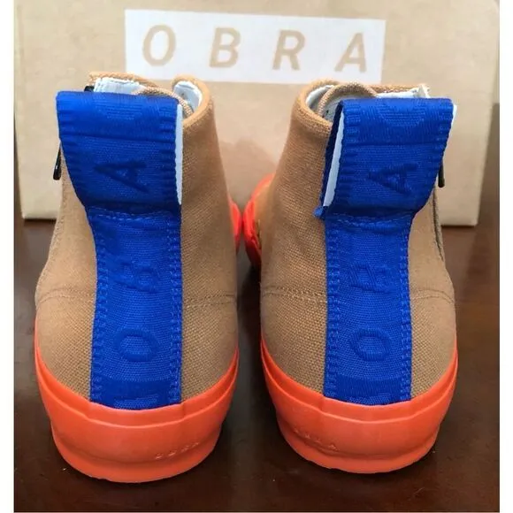 OBRA - NWT - M Sz 7.5 (40.5) &quot;Utility Artistry&quot; Hightop Sneaker in Brown Sugar