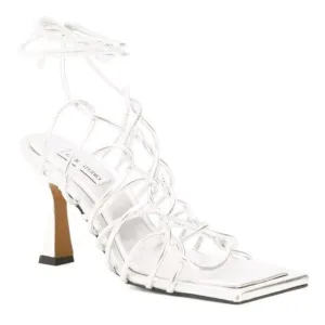 OFFICE STUDIOSilver Leather Multi-band Heel Sandals