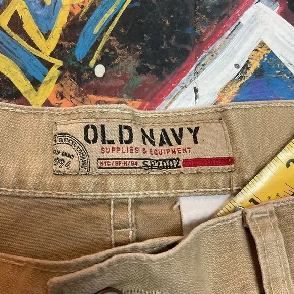 Old Navy Utility Chino Pants - Supplies &amp; Equipment Patch - Men’s Est. 36x31