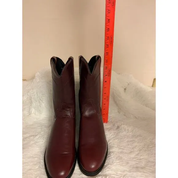 Old West cowboy Roper boots mens SZ 10-EE leather cordovan western