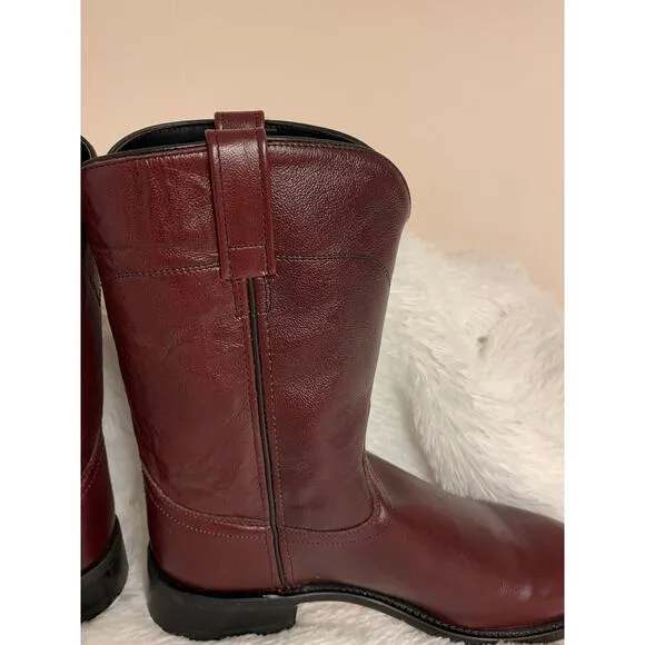 Old West cowboy Roper boots mens SZ 10-EE leather cordovan western