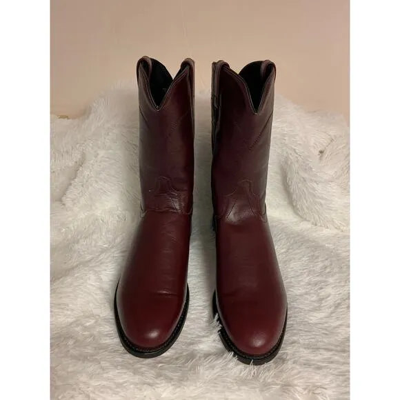 Old West cowboy Roper boots mens SZ 10-EE leather cordovan western
