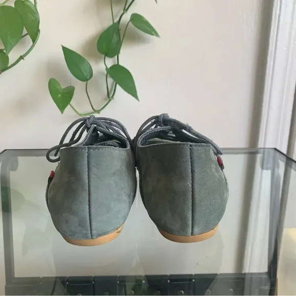 Oliberte Minsha Olive Green Nubuck Leather Oxford Lace up Loafers Size 36