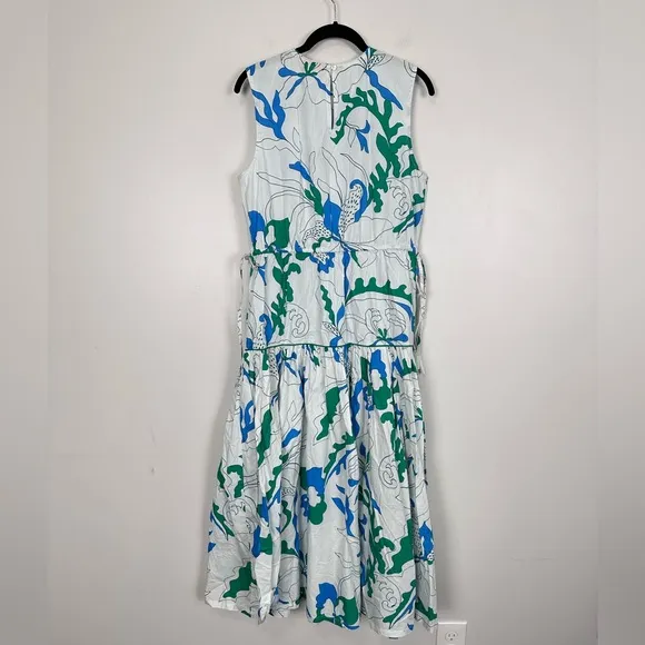 OLIPHANT Orchid Green Sleeveless Piped Maxi Dress