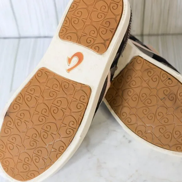 Olu Kai Size 8.5 Pehuea Pa'i camouflage canvas slip on loafer sneaker womens