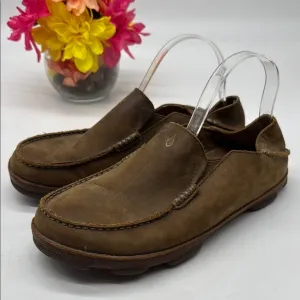 OluKai Brown Slip-On Loafers with Suede Finish Size 8.5 MCL7812B