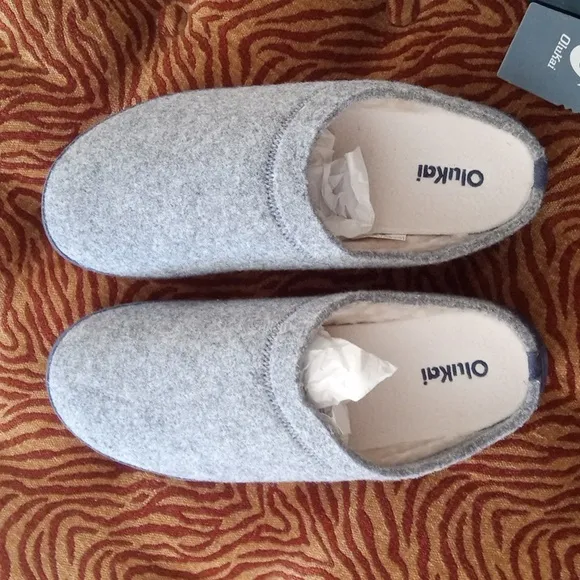 OluKai Hamani Hulu Loafers Comfortable Shearling Mule Slippers Slip-Ons