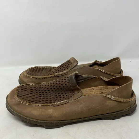 Olukai Men's Moloa Aho Clay-husk Nubuck Leather Cadual Slip-on Loafers