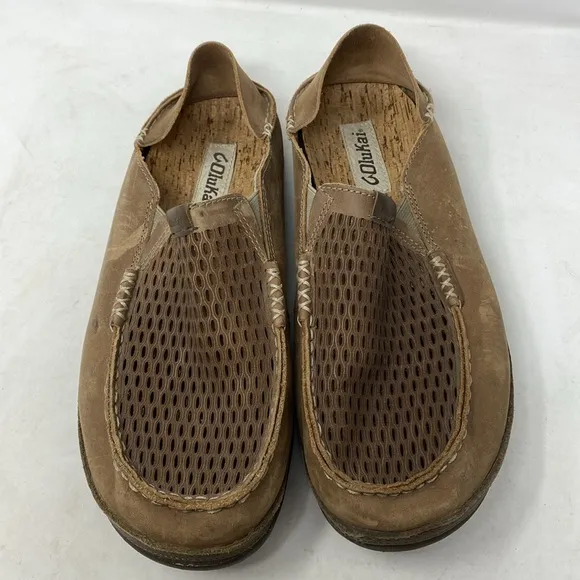Olukai Men's Moloa Aho Clay-husk Nubuck Leather Cadual Slip-on Loafers