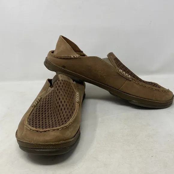 Olukai Men's Moloa Aho Clay-husk Nubuck Leather Cadual Slip-on Loafers