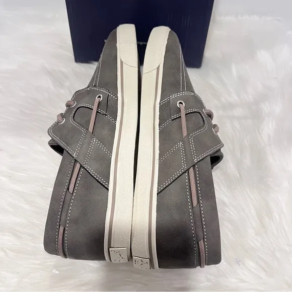 Original Penguin Men’s Barrow Boat Lace Gray Loafers &amp; Slip Ons Shoes Size 13M