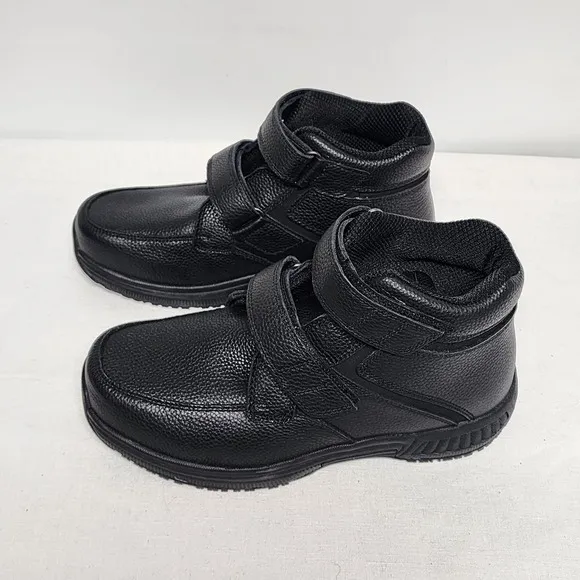 Orthofeet 581 Ankle Boots Men's 7.5 X Wide Black Glacier Gorge Pain Relief Shoes