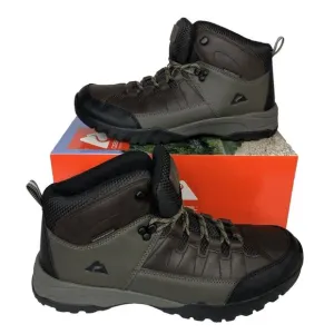 Ozark Trail Men's Meadows Waterproof Brown Leather Hiking Work Boots Size 9 NEW