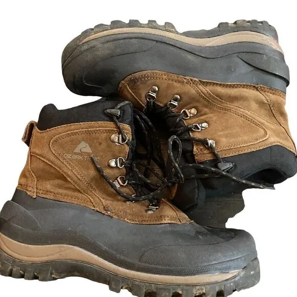 Ozark Trails hiking boots high top size 9 leather style MNOT 4390502 insulated