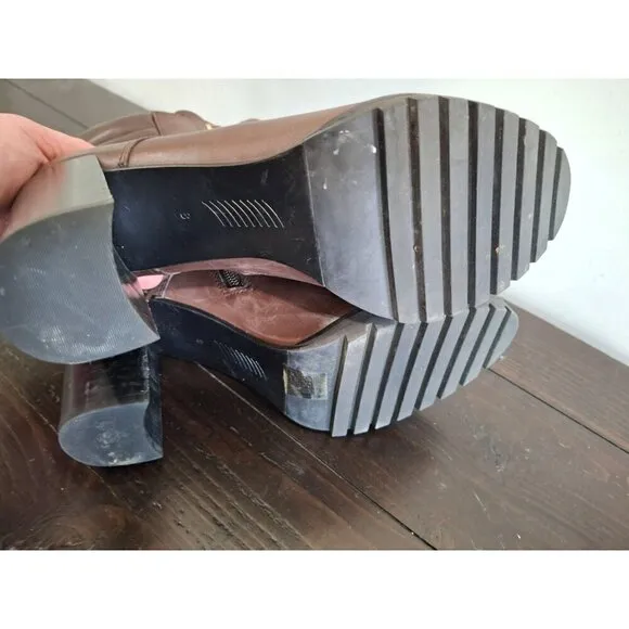 Paige Nicole High Heel Brown Leather Boots/NWOB, Sz. 8