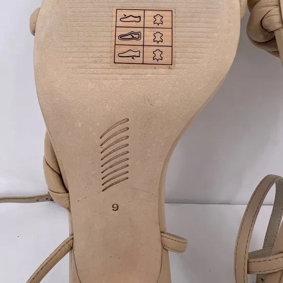PAIGE, ROPE OPEN SQUARE TOE DREAS SANDALS, BEIGE COLOR, ALL SOFT LEATHER, DIZE 9