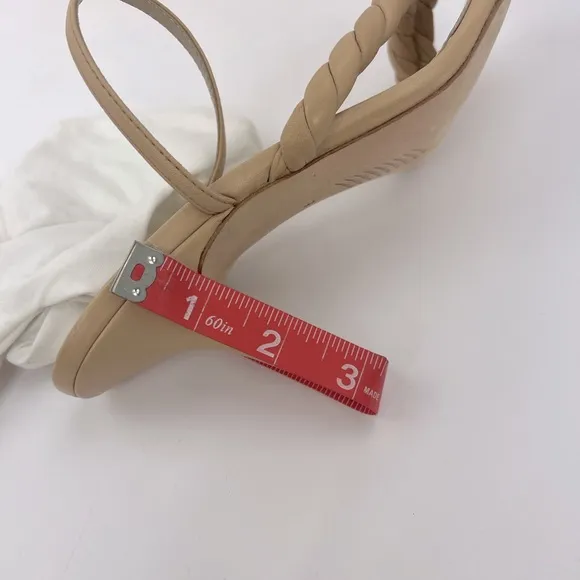 PAIGE, ROPE OPEN SQUARE TOE DREAS SANDALS, BEIGE COLOR, ALL SOFT LEATHER, DIZE 9