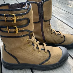 Palladium pampa peloton zip boots women's DULL GLD/AFTERDRK 93489-233-M Size 8