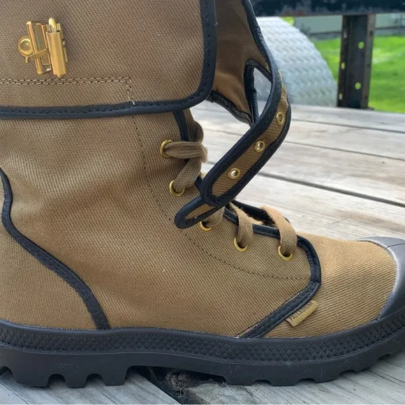 Palladium pampa peloton zip boots women's DULL GLD/AFTERDRK 93489-233-M Size 8