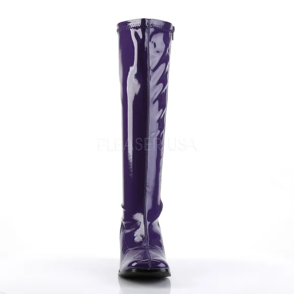 Patent Leather Knee High Heel Boots