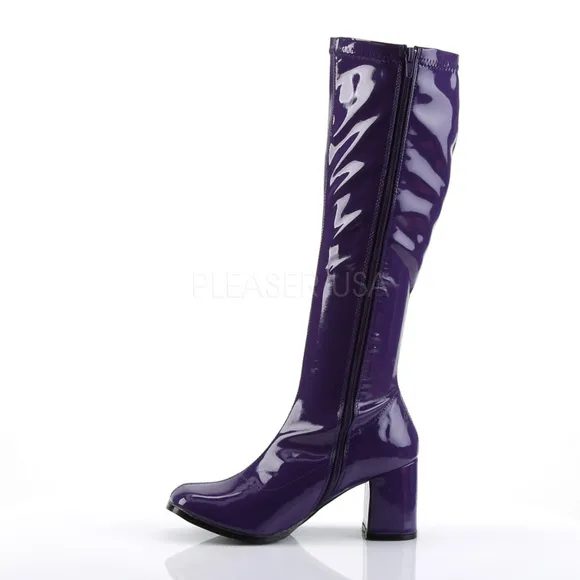 Patent Leather Knee High Heel Boots