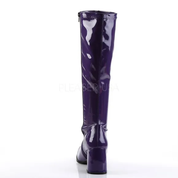 Patent Leather Knee High Heel Boots