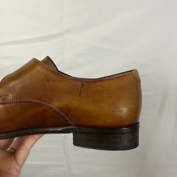 Paul Evans Men’s Leather Tan Monk Strap Loafers- Size 8.5