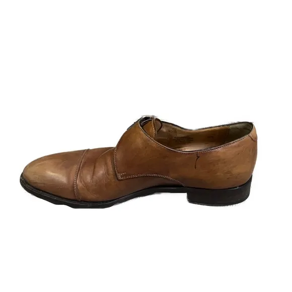 Paul Evans Men’s Leather Tan Monk Strap Loafers- Size 8.5
