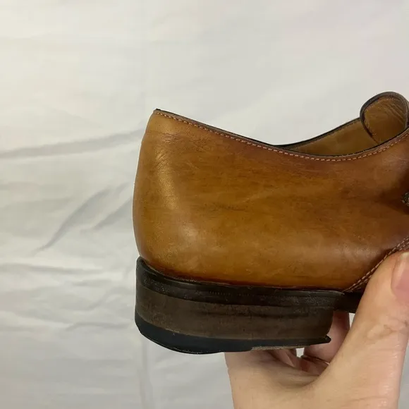 Paul Evans Men’s Leather Tan Monk Strap Loafers- Size 8.5