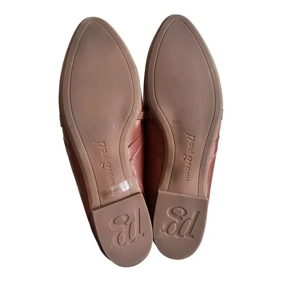Paul Green Cynthia Leather Slip On Loafers  In Nougat Brown Women Size 9 US