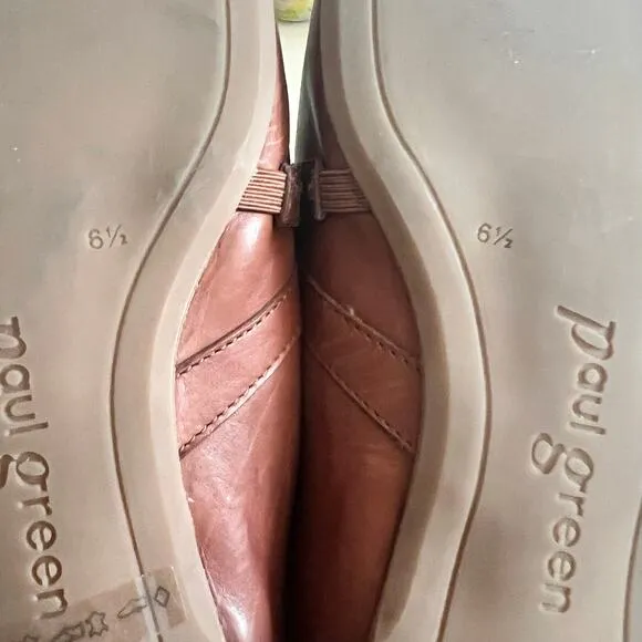 Paul Green Cynthia Leather Slip On Loafers  In Nougat Brown Women Size 9 US