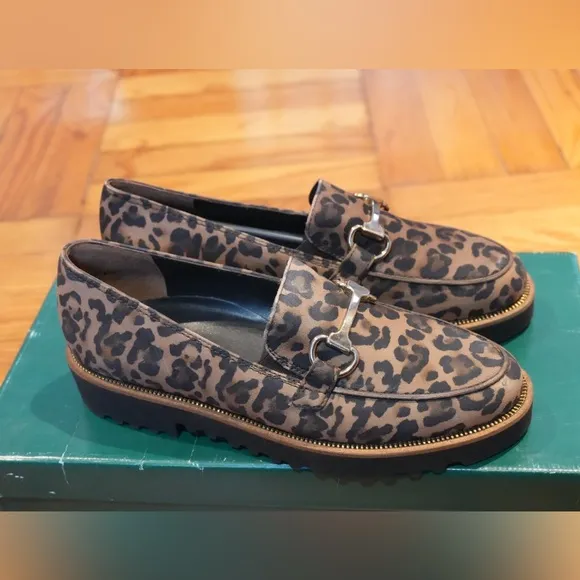 Paul GreenWomen's Nandi Leopard-Print Platform Loafers