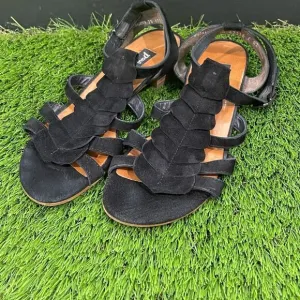 Paul Green Black Suede Flat Sandals