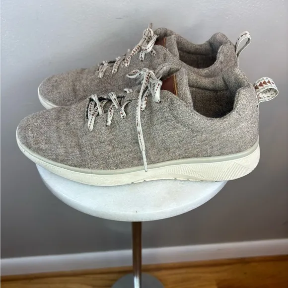 PENDLETON Wool Shoe Sneaker Men's Lace Up Heathered Grey Gray Brown Vibram Sz‎