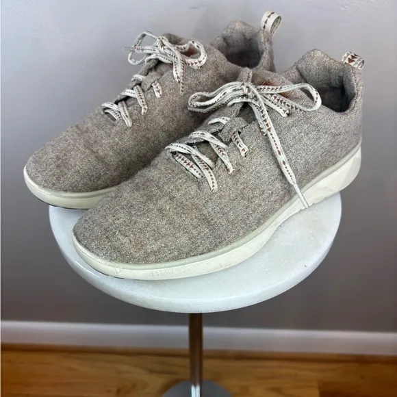 PENDLETON Wool Shoe Sneaker Men's Lace Up Heathered Grey Gray Brown Vibram Sz‎