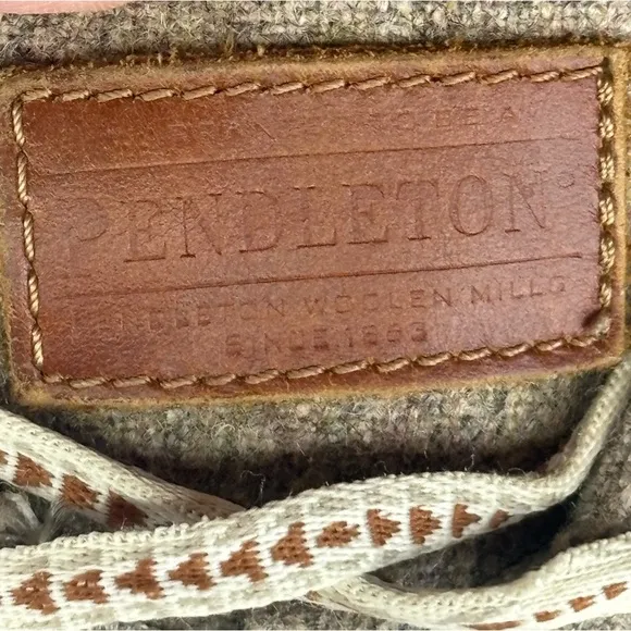 PENDLETON Wool Shoe Sneaker Men's Lace Up Heathered Grey Gray Brown Vibram Sz‎