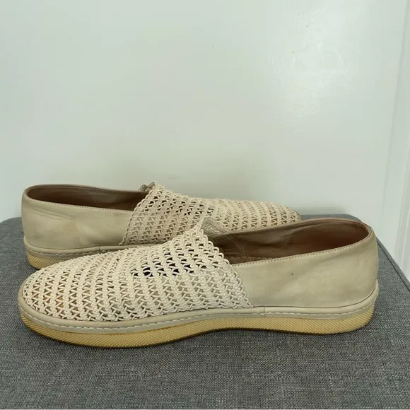 PHILIPPE MODEL Elastic Mesh Lace Slip On Flats - Tan Size 40
