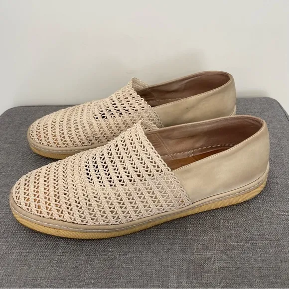 PHILIPPE MODEL Elastic Mesh Lace Slip On Flats - Tan Size 40
