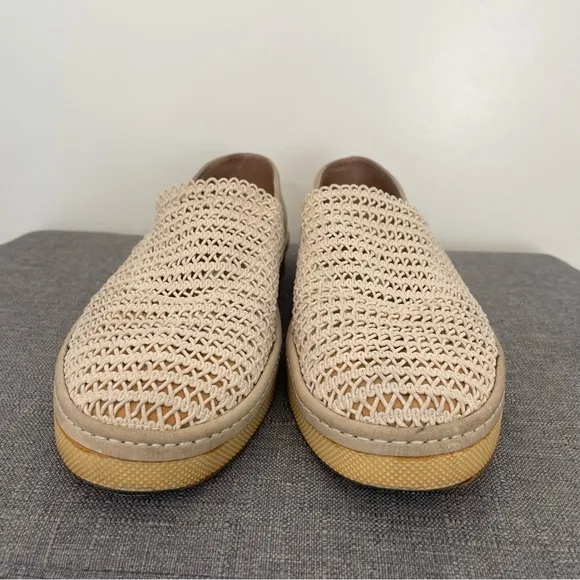 PHILIPPE MODEL Elastic Mesh Lace Slip On Flats - Tan Size 40