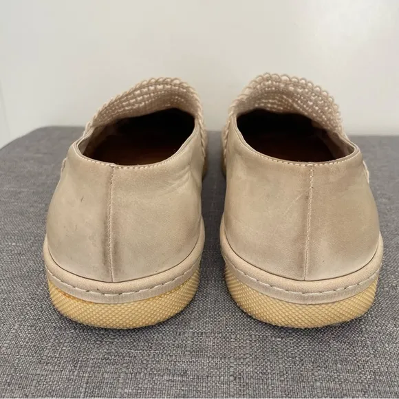 PHILIPPE MODEL Elastic Mesh Lace Slip On Flats - Tan Size 40