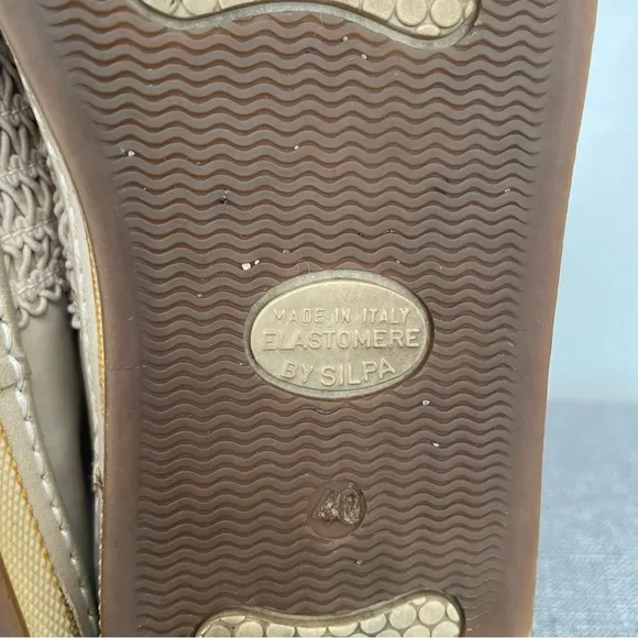 PHILIPPE MODEL Elastic Mesh Lace Slip On Flats - Tan Size 40